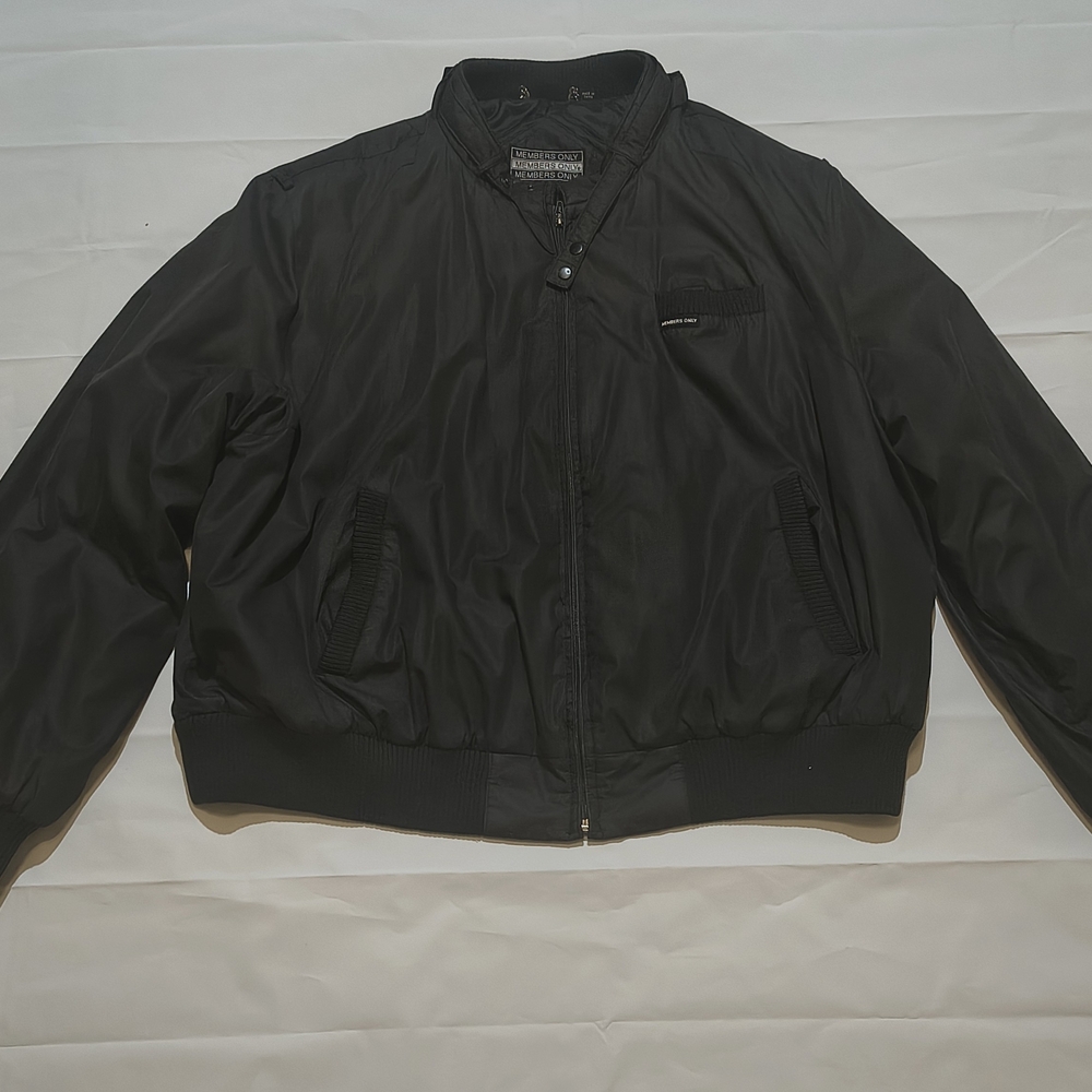 Vintage Member's Only Men's Black‎ Bomber Jacket